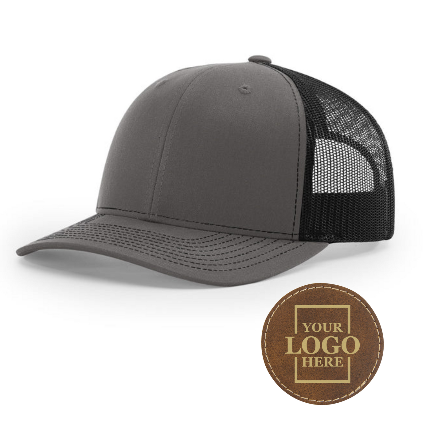 Branded Trucker Snapback Hat - Round Patch